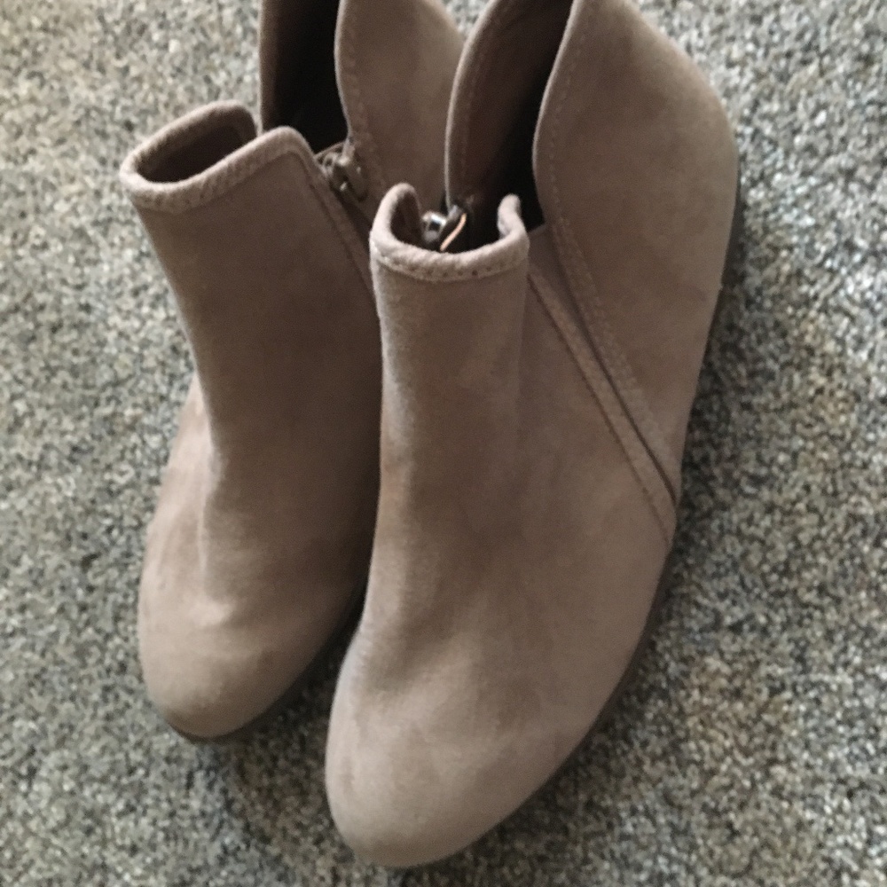 Tan suede formal boots